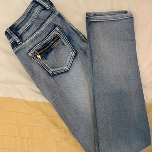 Blue washed skinny jeans 9